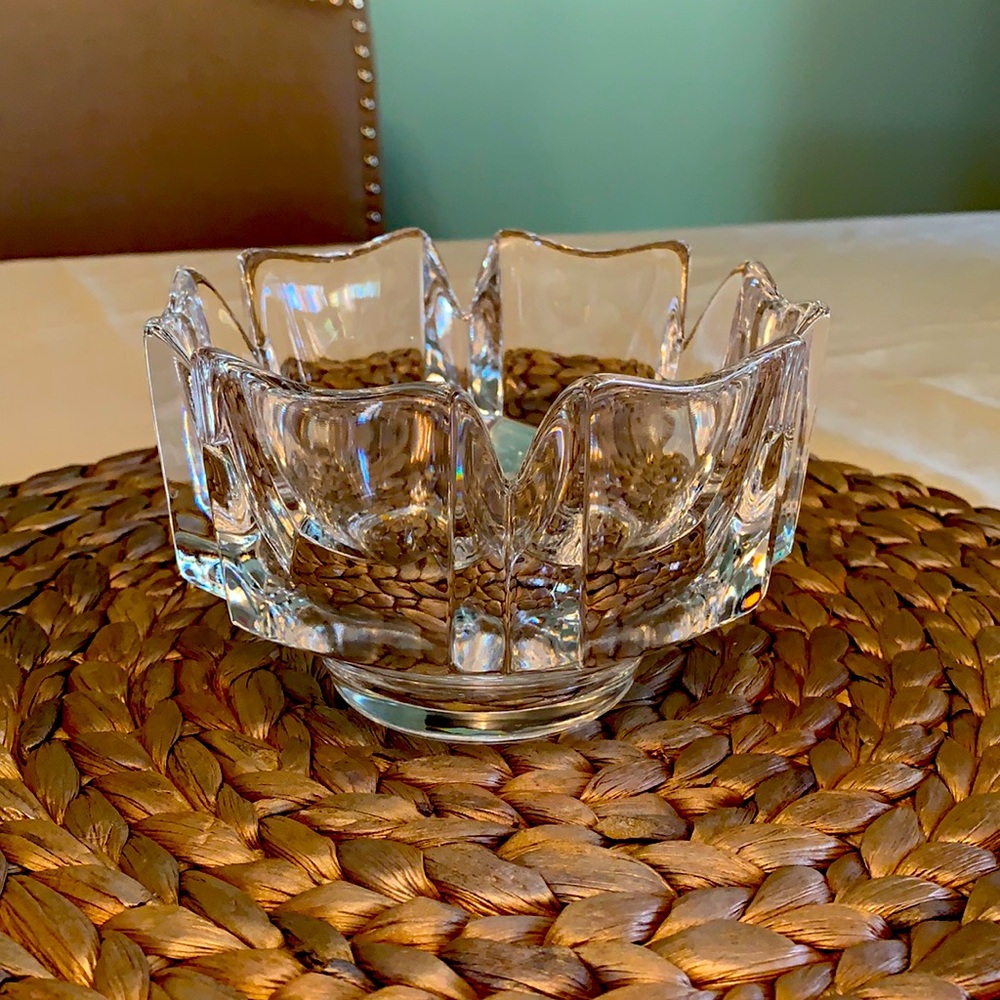 Vintage Art Deco style glass decor dish/ trinket holder